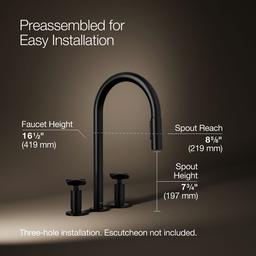 BilletE Pull-down kitchen sink faucet with two-function sprayhead - Matte Black - image 3