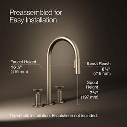 BilletE Pull-down kitchen sink faucet with two-function sprayhead - Vibrant Brushed Bronze - image 3