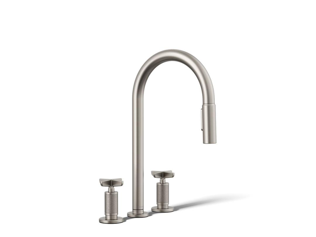 BilletE Pull-down kitchen sink faucet with two-function sprayhead - Vibrant Stainless by Kohler