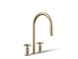 BilletE Pull-down kitchen sink faucet with two-function sprayhead - Vibrant French Gold - image 1