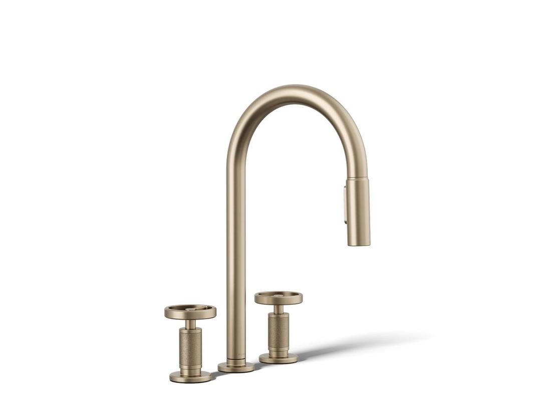 BilletE Pull-down kitchen sink faucet with two-function sprayhead - Vibrant Brushed Bronze by Kohler