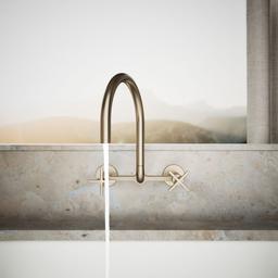 BilletE Two-hole wall-mount bridge kitchen sink faucet - Vibrant Brushed Bronze - image 4
