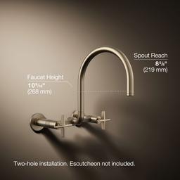 BilletE Two-hole wall-mount bridge kitchen sink faucet - Vibrant Brushed Bronze - image 3