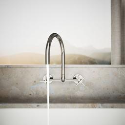 BilletE Two-hole wall-mount bridge kitchen sink faucet - Vibrant Polished Nickel - image 4