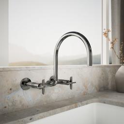 BilletE Two-hole wall-mount bridge kitchen sink faucet - Vibrant Titanium - image 2