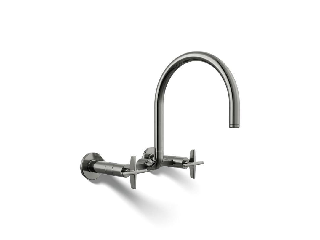 BilletE Two-hole wall-mount bridge kitchen sink faucet - Vibrant Titanium by Kohler