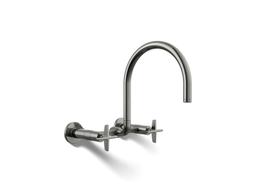 BilletE Two-hole wall-mount bridge kitchen sink faucet - Vibrant Titanium - image 1