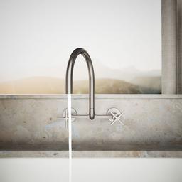 BilletE Two-hole wall-mount bridge kitchen sink faucet - Vibrant Stainless - image 4