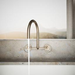BilletE Two-hole wall-mount bridge kitchen sink faucet - Vibrant Brushed Bronze - image 4