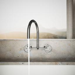 BilletE Two-hole wall-mount bridge kitchen sink faucet - Vibrant Titanium - image 4