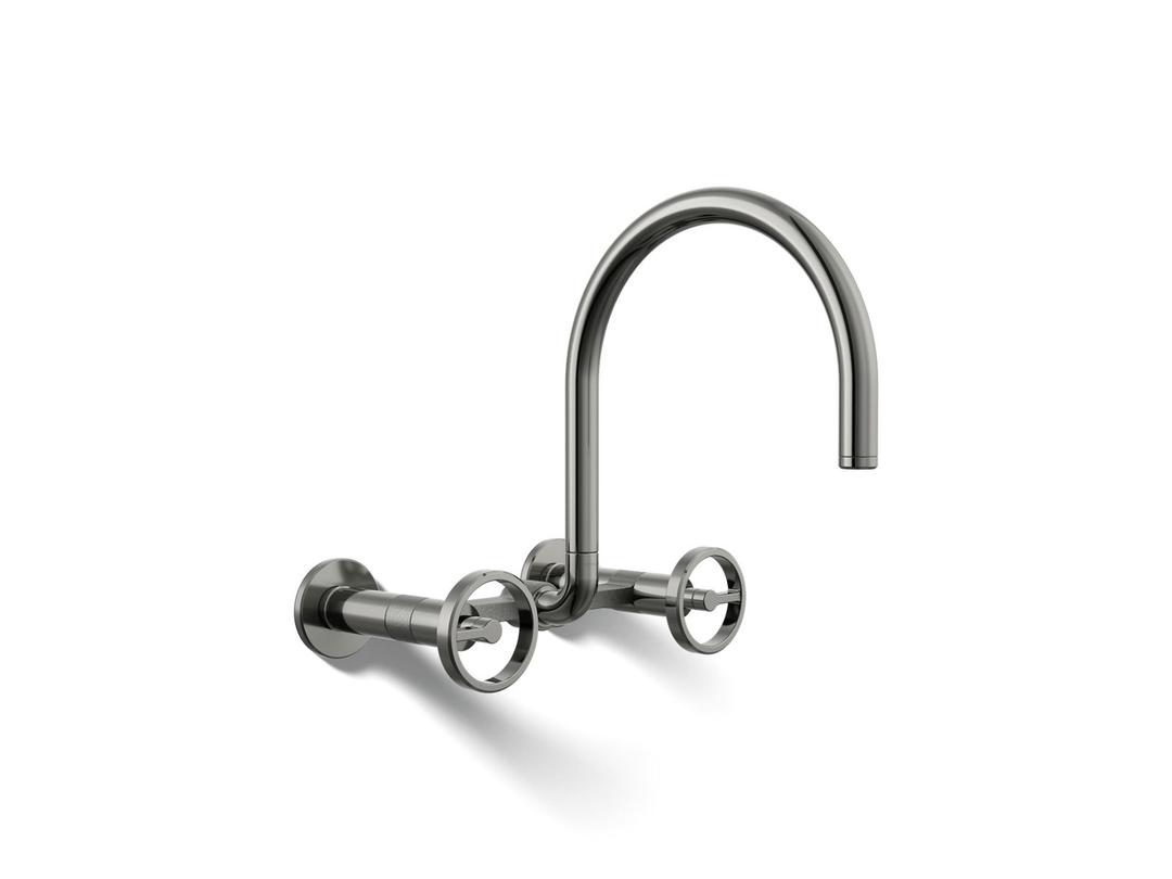 BilletE Two-hole wall-mount bridge kitchen sink faucet - Vibrant Titanium by Kohler