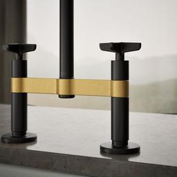 BilletE Two-hole bridge kitchen sink faucet with side sprayer - image 6