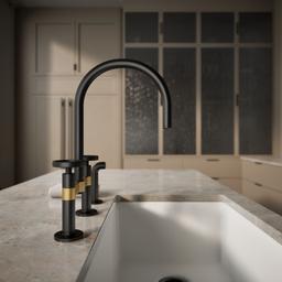 BilletE Two-hole bridge kitchen sink faucet with side sprayer - image 7