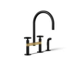 BilletE Two-hole bridge kitchen sink faucet with side sprayer - image 1