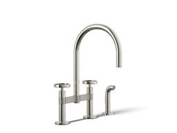 BilletE Two-hole bridge kitchen sink faucet with side sprayer - image 1