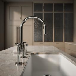 BilletE Two-hole bridge kitchen sink faucet with side sprayer - image 7