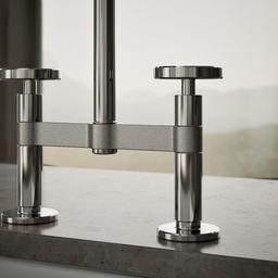 BilletE Two-hole bridge kitchen sink faucet with side sprayer - image 6