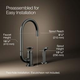 BilletE Single-handle kitchen sink faucet with two-function extended-reach spout and side sprayer - Vibrant Titanium - image 3