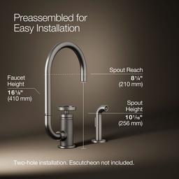 BilletE Single-handle kitchen sink faucet with two-function extended-reach spout and side sprayer - Vibrant Stainless - image 3