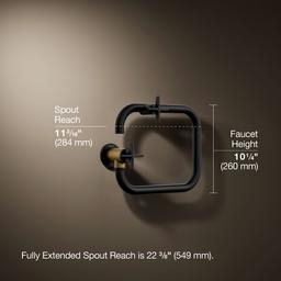 BilletE Wall-mount pot filler - Matte Black With Brushed Moderne Brass - image 3