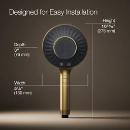 Kohler SpaVivaE Two-function handshower with all-in-one cleansing device, 2.5 gpm - Vibrant Brushed Moderne Brass - image 3