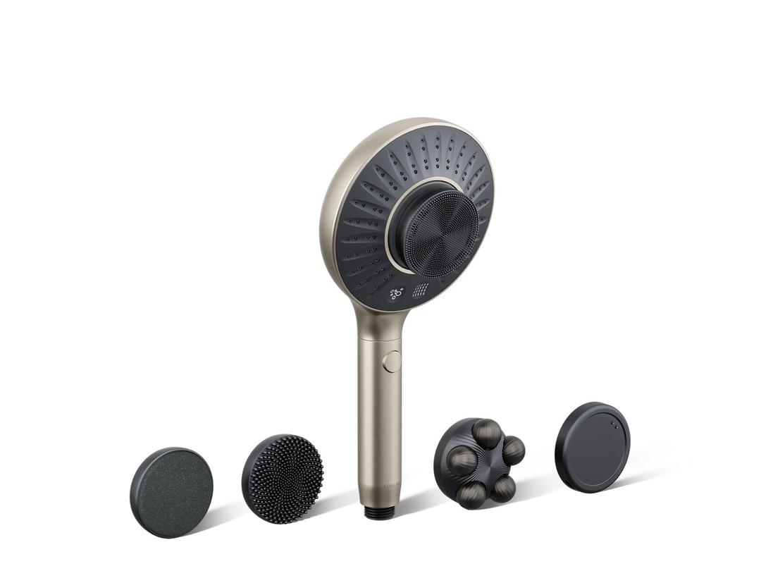 Kohler SpaVivaE Two-function handshower with all-in-one cleansing device, 2.5 gpm - Vibrant Brushed Nickel by Kohler