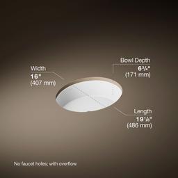 Kohler | Verticyl | Undermount Bathroom Sink - White - image 3