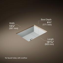 Verticyl 19-3/4'' rectangular undermount bathroom sink - image 3