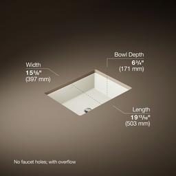 Verticyl 19-3/4'' rectangular undermount bathroom sink - image 3