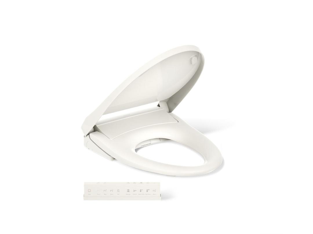 PureWash E930 Elongated bidet toilet seat with remote control by Kohler
