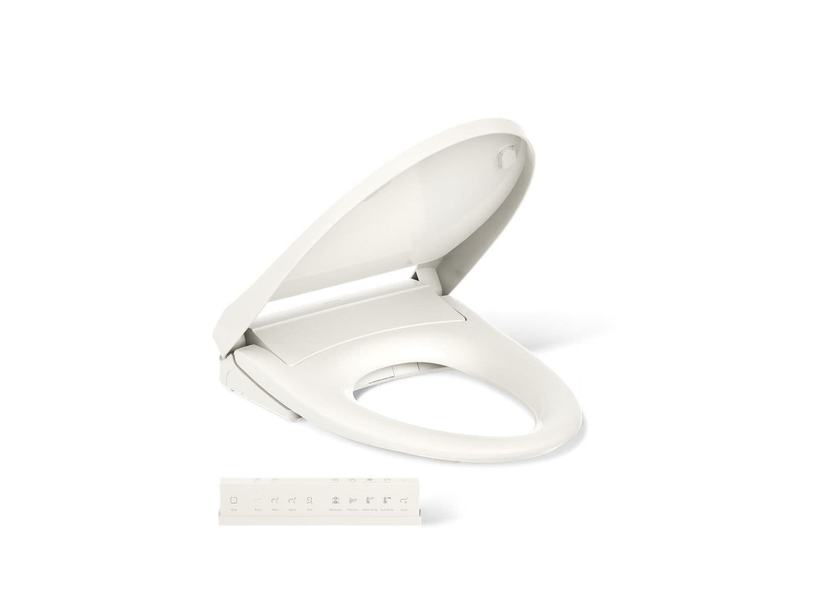Kohler PureWash E930 Elongated bidet toilet seat with remote control - Biscuit by Kohler