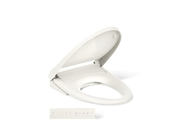 Kohler PureWash E930 Elongated bidet toilet seat with remote control - Biscuit
