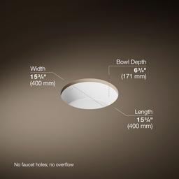 Kohler Verticyl 15-3/4'' round undermount bathroom sink - White - image 3