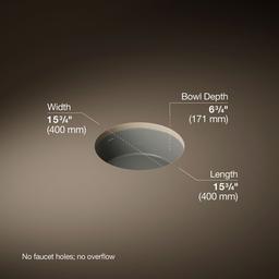 Kohler Verticyl 15-3/4'' round undermount bathroom sink - Thunder Grey - image 3