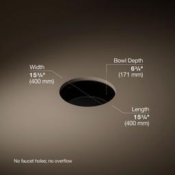 Kohler Verticyl 15-3/4'' round undermount bathroom sink - Black - image 3