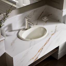 Kohler Farmington 19-1/4'' oval drop-in bathroom sink - Biscuit - image 2