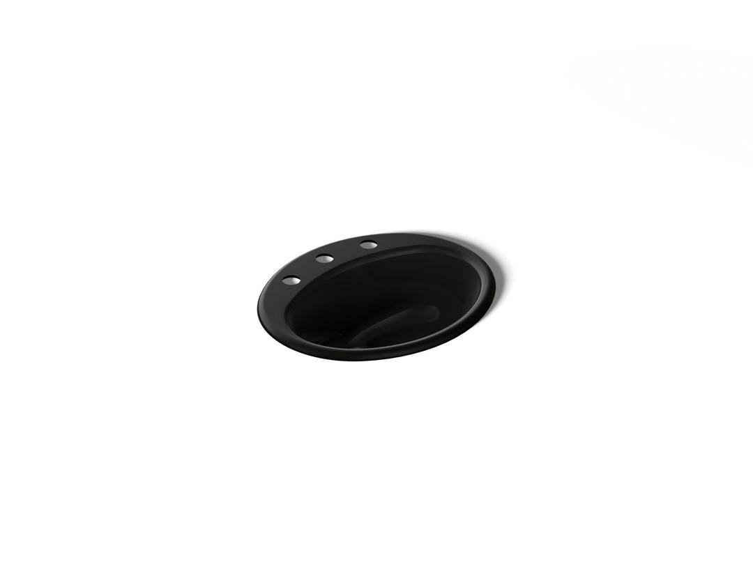 Kohler Farmington 19-1/4'' oval drop-in bathroom sink - Black by Kohler