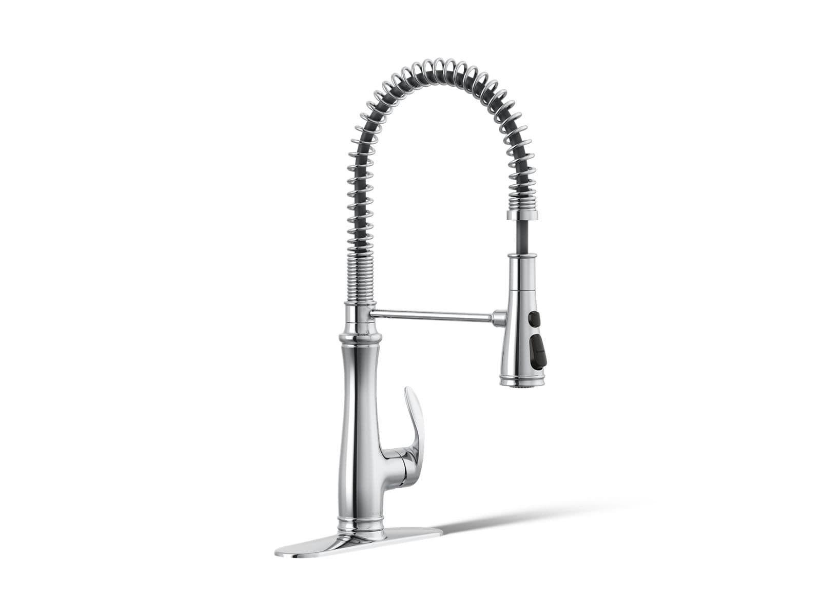 Kohler Bellera Semi-professional kitchen sink faucet with three-function sprayhead - Polished Chrome by Kohler
