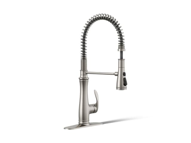 Kohler Bellera Semi-professional kitchen sink faucet with three-function sprayhead - Vibrant Stainless