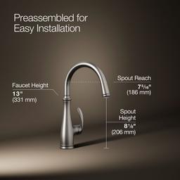 Bellera Single-handle bar sink faucet - Vibrant Stainless - image 3