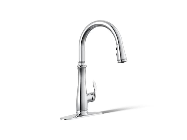 Kohler Bellera Touchless pull-down kitchen sink faucet with three-function sprayhead - Polished Chrome