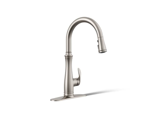 Kohler Bellera Touchless pull-down kitchen sink faucet with three-function sprayhead - Vibrant Stainless