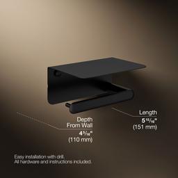 Kohler KuminE Covered horizontal toilet paper holder - Matte Black - image 3