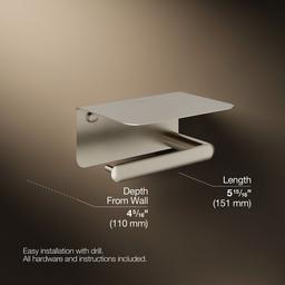 Kohler KuminE Covered horizontal toilet paper holder - Vibrant Brushed Nickel - image 3