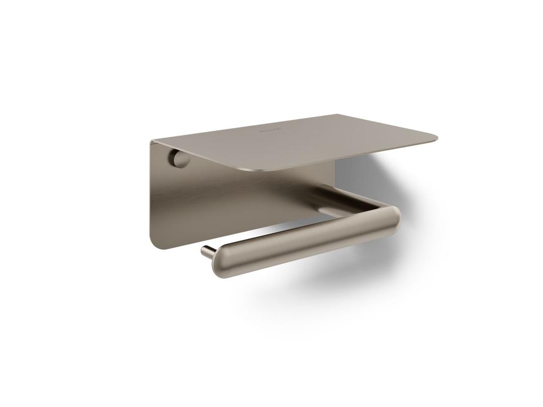 Kohler KuminE Covered horizontal toilet paper holder - Vibrant Brushed Nickel by Kohler