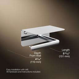Kohler KuminE Covered horizontal toilet paper holder - Polished Chrome - image 3