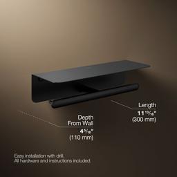 Kohler KuminE Covered double toilet paper holder - Matte Black - image 3