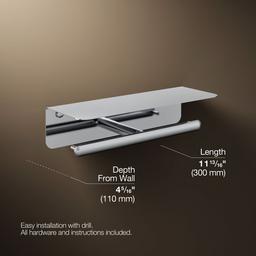 Kohler KuminE Covered double toilet paper holder - Polished Chrome - image 3