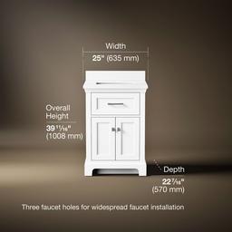 Kohler CharlemontE 24'' bathroom vanity cabinet with sink and quartz top - White - image 3