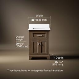 24'' bathroom vanity cabinet with sink and quartz top - image 3